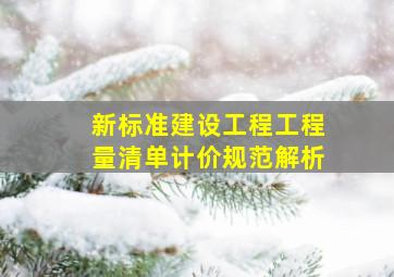 新标准《建设工程工程量清单计价规范》解析