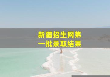 新疆招生网第一批录取结果