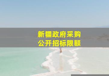 新疆政府采购公开招标限额