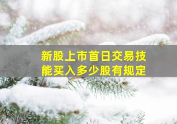 新股上市首日交易技能买入多少股有规定(、