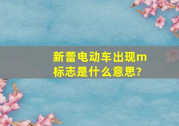 新蕾电动车出现m标志是什么意思?