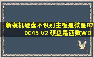 新装机,硬盘不识别。主板是微星870C45 V2 硬盘是西数WD10EZEX