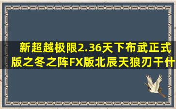 新超越极限2.36天下布武正式版之冬之阵FX版北辰天狼刃干什么用的?