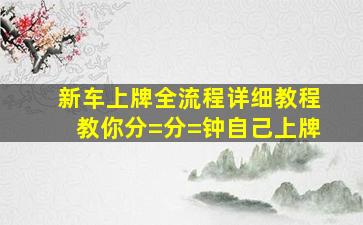 新车上牌全流程,详细教程教你分=分=钟自己上牌。