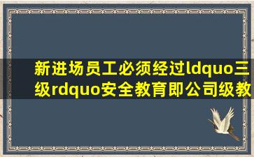 新进场员工必须经过“三级”安全教育,即公司级教育、( )