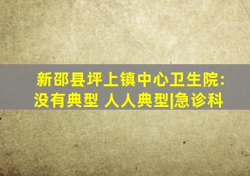 新邵县坪上镇中心卫生院:没有典型 人人典型|急诊科