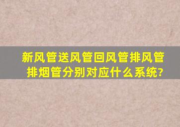 新风管,送风管,回风管,排风管,排烟管分别对应什么系统?