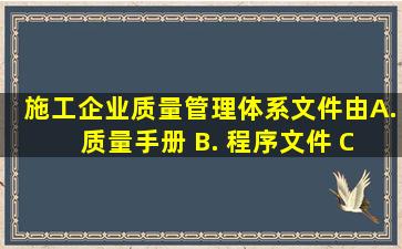 施工企业质量管理体系文件由( ) A. 质量手册 B. 程序文件 C. 质量...