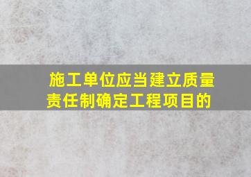 施工单位应当建立质量责任制,确定工程项目的( )。