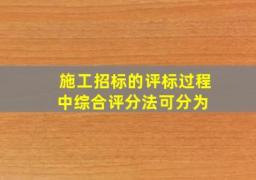 施工招标的评标过程中,综合评分法可分为( )。