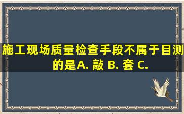 施工现场质量检查手段不属于目测的是( ) A. 敲 B. 套 C. 摸 D. 照...