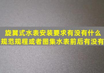 旋翼式水表安装要求(有没有什么规范规程或者图集(水表前后有没有