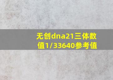 无创dna21三体数值1/33640参考值