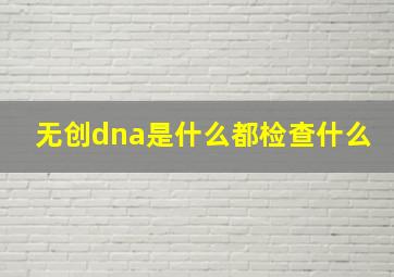 无创dna是什么都检查什么