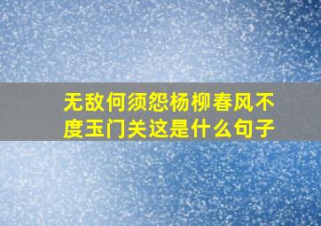 无敌何须怨杨柳春风不度玉门关这是什么句子