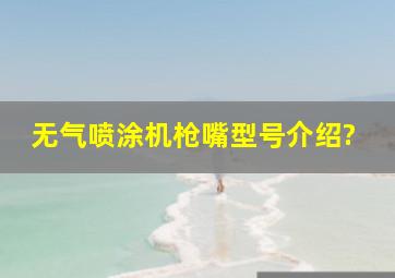 无气喷涂机枪嘴型号介绍?