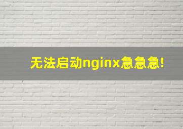 无法启动nginx,急急急!