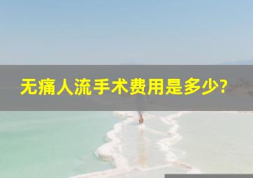 无痛人流手术费用是多少?