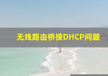 无线路由桥接DHCP问题