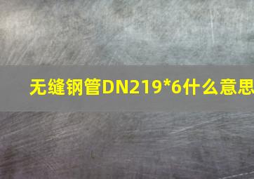 无缝钢管DN219*6什么意思