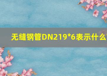 无缝钢管DN219*6表示什么?