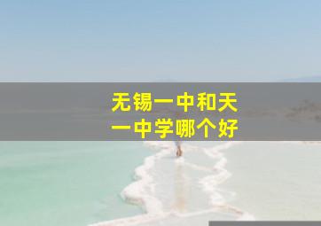 无锡一中和天一中学哪个好