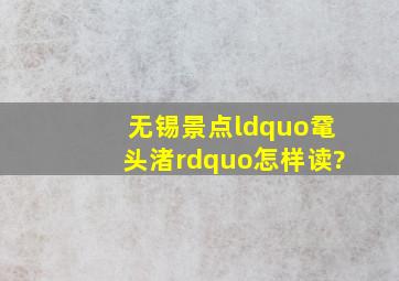 无锡景点“鼋头渚”怎样读?