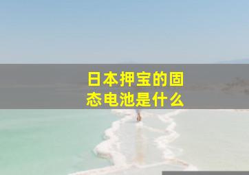 日本押宝的固态电池是什么