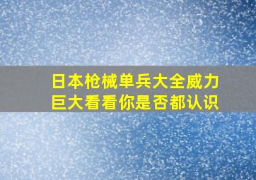 日本枪械单兵大全,威力巨大,看看你是否都认识