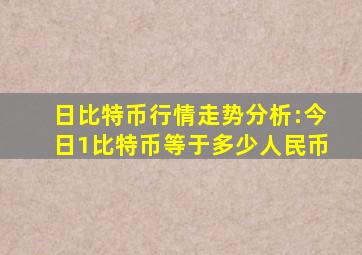 日比特币行情走势分析:今日1比特币等于多少人民币