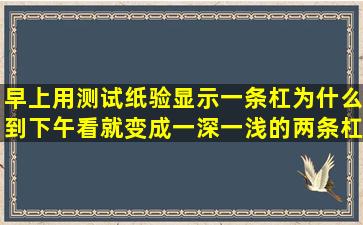 早上用测试纸验显示一条杠为什么到下午看就变成一深一浅的两条杠...