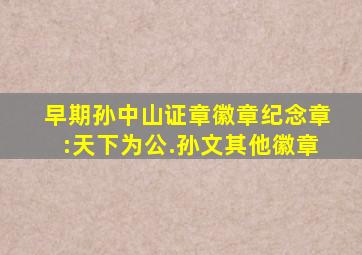 早期孙中山证章(徽章、纪念章):天下为公.孙文其他徽章