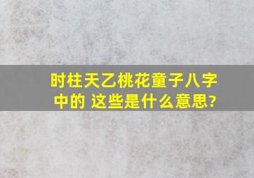 时柱天乙桃花童子八字中的 这些是什么意思?