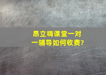 昂立嗨课堂一对一辅导如何收费?