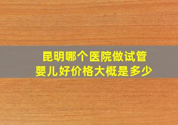 昆明,哪个医院做试管婴儿好,价格大概是多少。