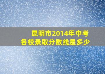 昆明市2014年中考各校录取分数线是多少