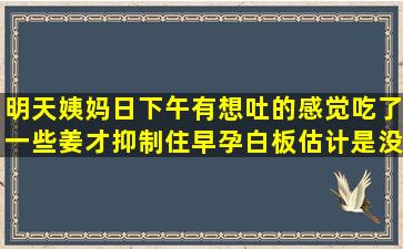 明天姨妈日,下午有想吐的感觉,吃了一些姜才抑制住,早孕白板,估计是没...