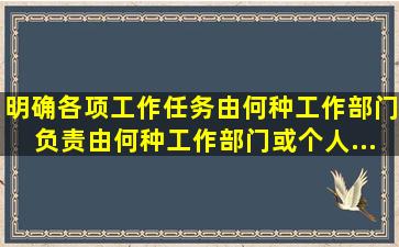 明确各项工作任务由何种工作部门负责由何种工作部门(或个人...