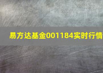 易方达基金001184实时行情