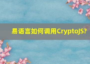 易语言如何调用CryptoJS?