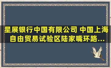 星展银行(中国)有限公司 (中国(上海)自由贸易试验区陆家嘴环路...