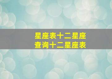 星座表十二星座查询十二星座表