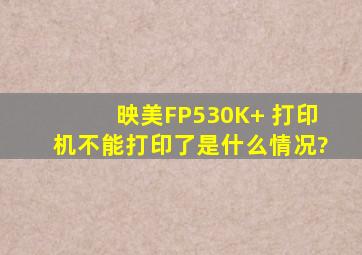 映美FP530K+ 打印机不能打印了是什么情况?