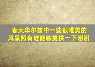 春天华尔兹中一些很唯美的风景照,有谁能够提供一下,谢谢。。。。