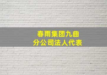 春雨集团九曲分公司法人代表