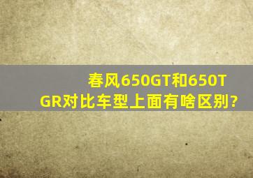 春风650GT和650TGR对比,车型上面有啥区别?