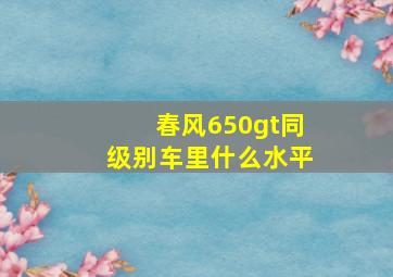 春风650gt同级别车里什么水平