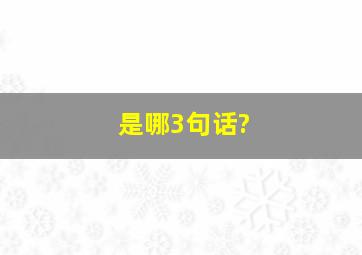 是哪3句话?