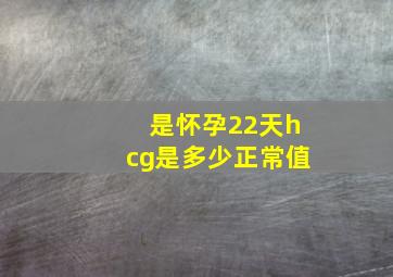 是怀孕22天hcg是多少正常值