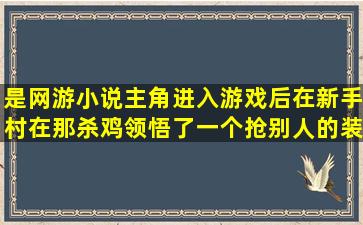 是网游小说,主角进入游戏后在新手村在那杀鸡,领悟了一个抢别人的装